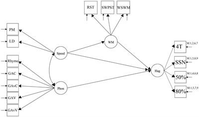 A structural equation mediation model captures the predictions amongst the parameters of the ease of language understanding model